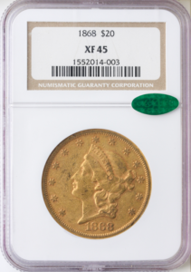 1868 $20 Liberty NGC XF45 CAC