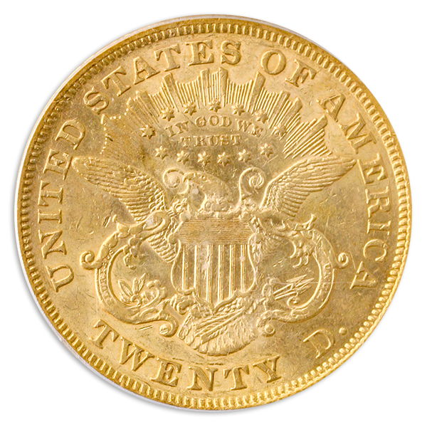 1873 $20 Liberty Open 3 PCGS AU50 1873 $20 Liberty Open 3 PCGS AU50