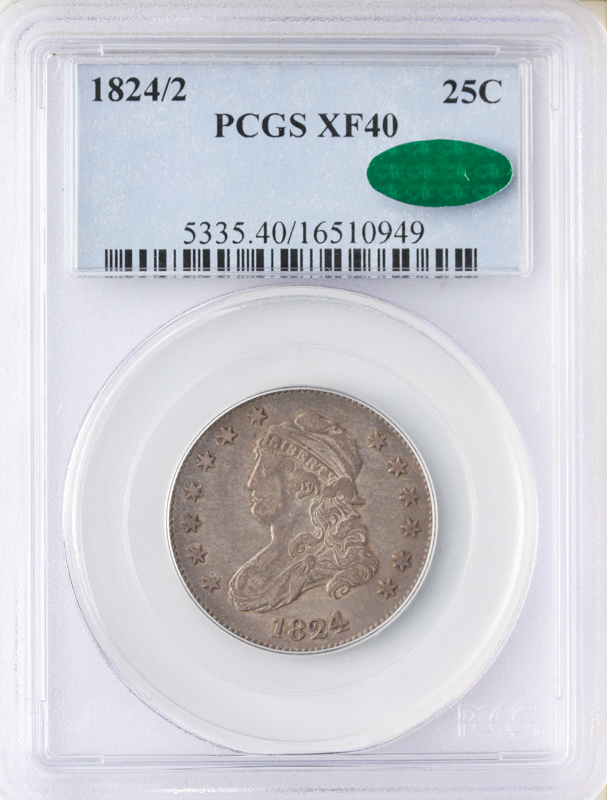1824/2 Quarter Capped Bust, Large PCGS XF40 CAC 1824/2 Quarter Capped Bust, Large PCGS XF40 CAC