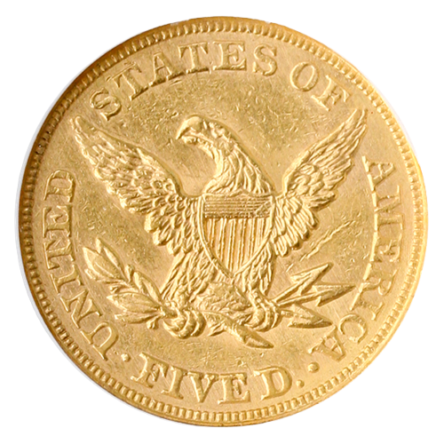 1864 $5 Liberty NGC AU58