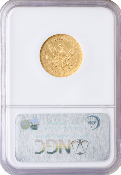 1864 $5 Liberty NGC AU58