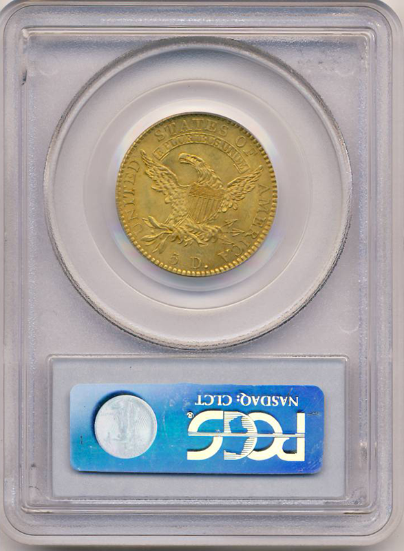 1820 $5 Capped Head Square Base 2  PCGS MS64 CAC