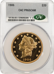 1906 $20 Liberty Head Double Eagle PR65 Cameo