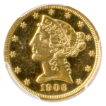 1906 $5 Liberty Head Half Eagle PCGS PR63 CAC
