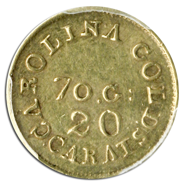 $2 1/2 C. Bechtler North Carolina 70 Grain 20 Carat PCGS AU58 CAC $2 1/2 C. Bechtler North Carolina 70 Grain 20 Carat PCGS AU58 CAC