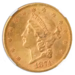 1874-S $20 Liberty NGC MS61 CAC