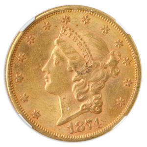 1874-S $20 Liberty NGC MS61 CAC