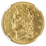 1833 $5 Capped Bust Half Eagle NGC AU58