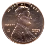 2025-D Omega Lincoln Cent PCGS MS65RD #81