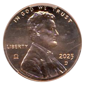 2025-D Omega Lincoln Cent PCGS MS65RD #81