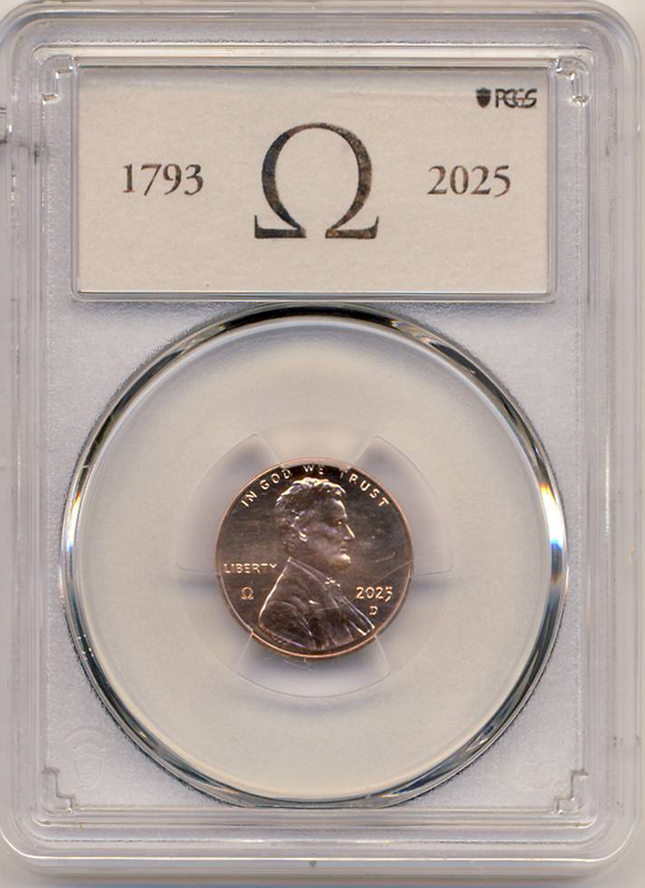 2025-D Omega Lincoln Cent PCGS MS65RD #81