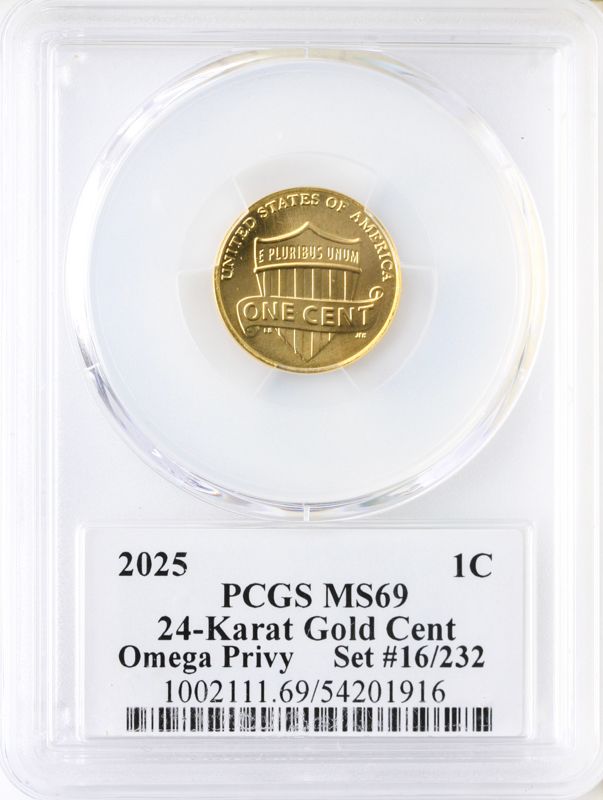 2025 Omega Privy 1C Gold 24 Karat #16 PCGS  MS69 CAC