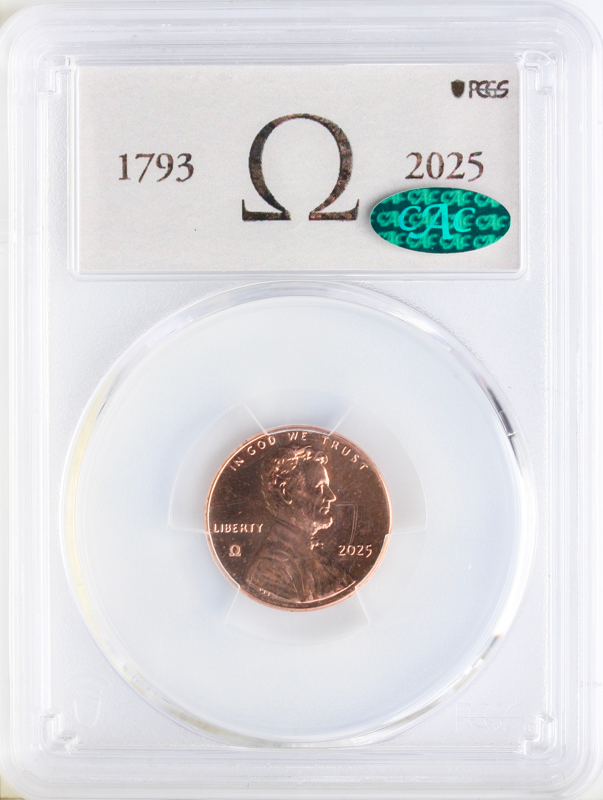 2025 Omega Lincoln Cent #16 PCGS MS64RD CAC