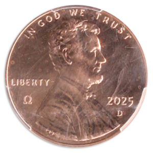 2025-D Omega Lincoln Cent #16 PCGS MS66RD