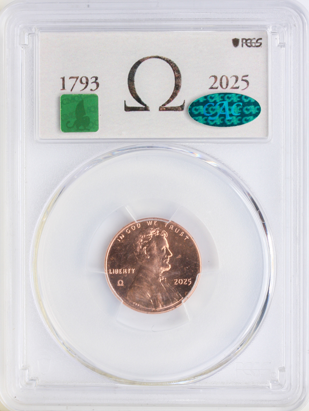 2025 Omega Lincoln Cent #44 PCGS MS64RD CAC