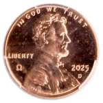 2025-D Omega Lincoln Cent #44 PCGS MS65 RD