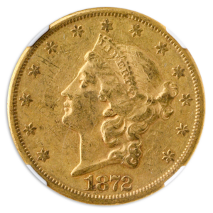 1872-CC $20 Liberty NGC AU55 CAC