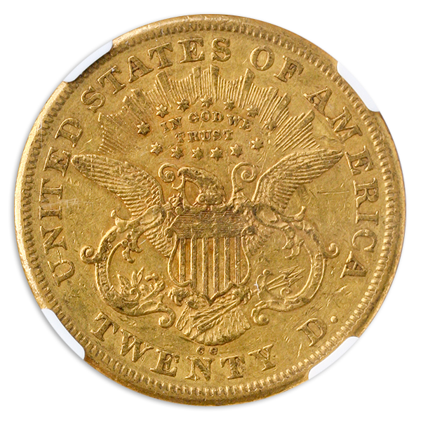 1872-CC $20 Liberty NGC AU55 CAC 1872-CC $20 Liberty NGC AU55 CAC
