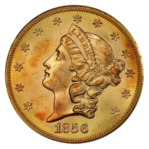 1856-S $20 Liberty SSCA PCGS MS63 CAC