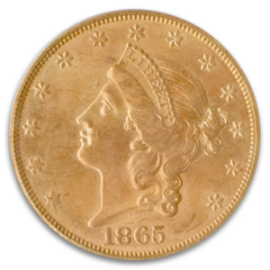 $20 LIBERTY 1865-S BR J P