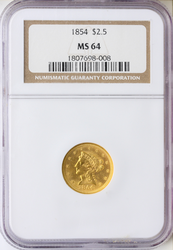 1854 $2.50 Liberty NGC MS64 1854 $2.50 Liberty NGC MS64