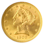 1908 $5 Liberty NGC MS66