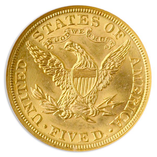 1908 $5 Liberty NGC MS66