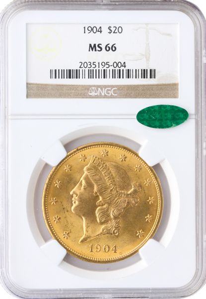 1904 $20 Liberty NGC MS66 CAC 1904 $20 Liberty NGC MS66 CAC