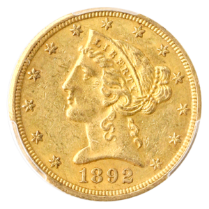 1892-O $5 Liberty PCGS AU58 CAC