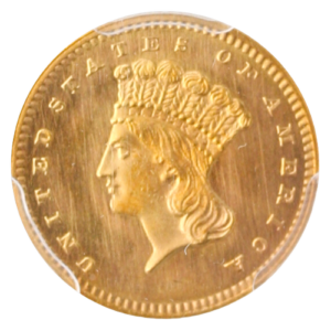 $1 GOLD 1864 PCGS