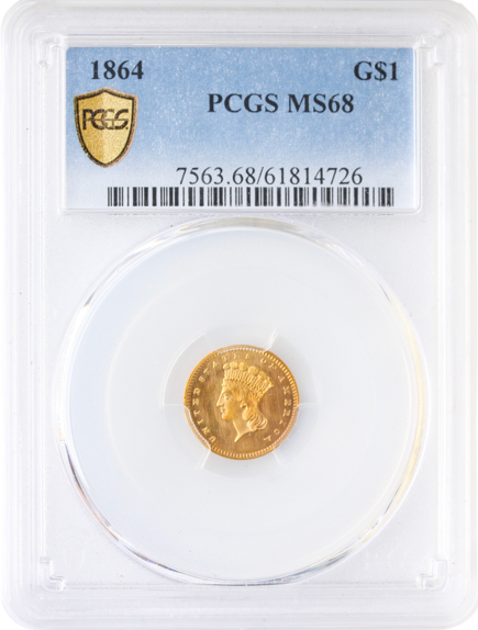 $1 GOLD 1864 PCGS $1 GOLD 1864 PCGS