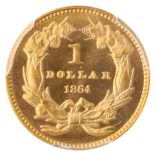 $1 GOLD 1864 PCGS $1 GOLD 1864 PCGS