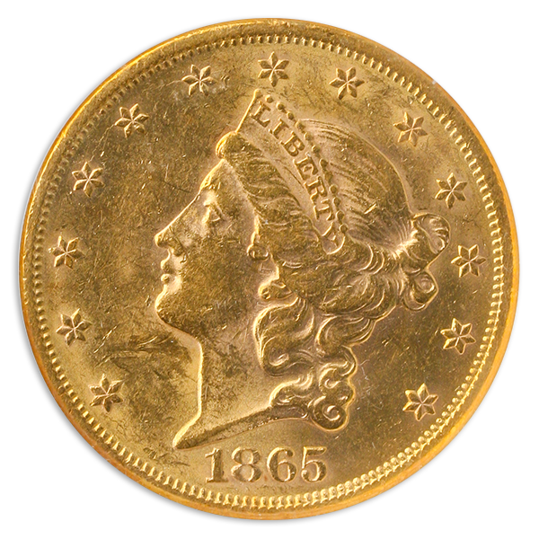 1865 $20 Liberty NGC AU58 1865 $20 Liberty NGC AU58