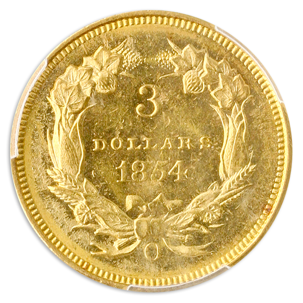 1854-O $3 Indian Princess PCGS MS61 CAC